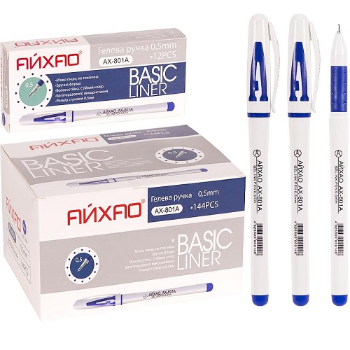 Ручка гелевая 0.5мм, cello BASIC LINER, синий, CL-801-12 (12 шт/уп)